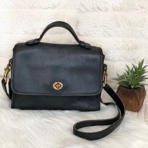 Coach | Classic Court Black Leather Crossbody Bag